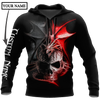 Dragon Skull 3D Hoodie Shirt For Men And Women Custom Name
