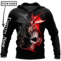Dragon Skull 3D Hoodie Shirt For Men And Women Custom Name