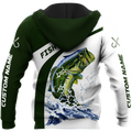 Custom name Bass fishing design 3d print shirts