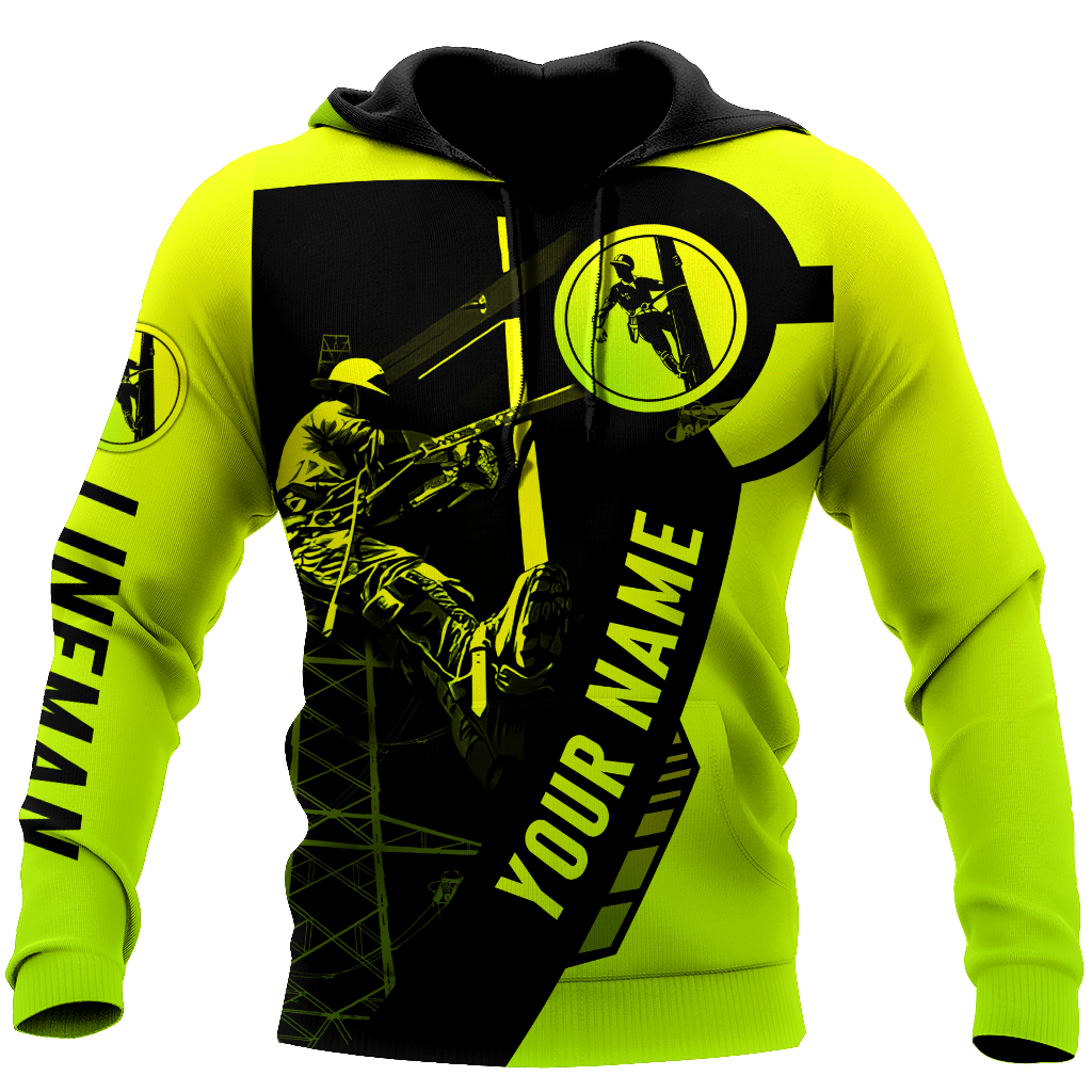 Electrician And Lineman Personalized Safety 3D All Over Printed Premium Unisex Hoodie ML