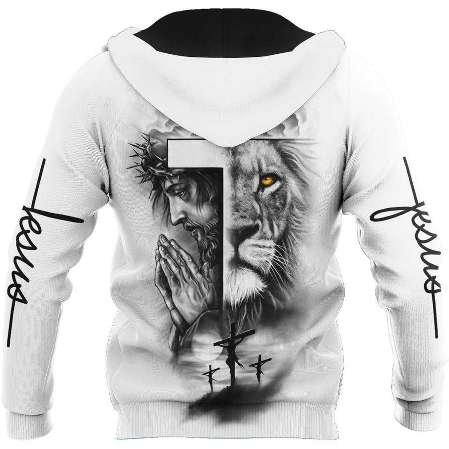 Jesus Christ and Lion Cross 3D Printed Hoodie, T-Shirt for Men and Women