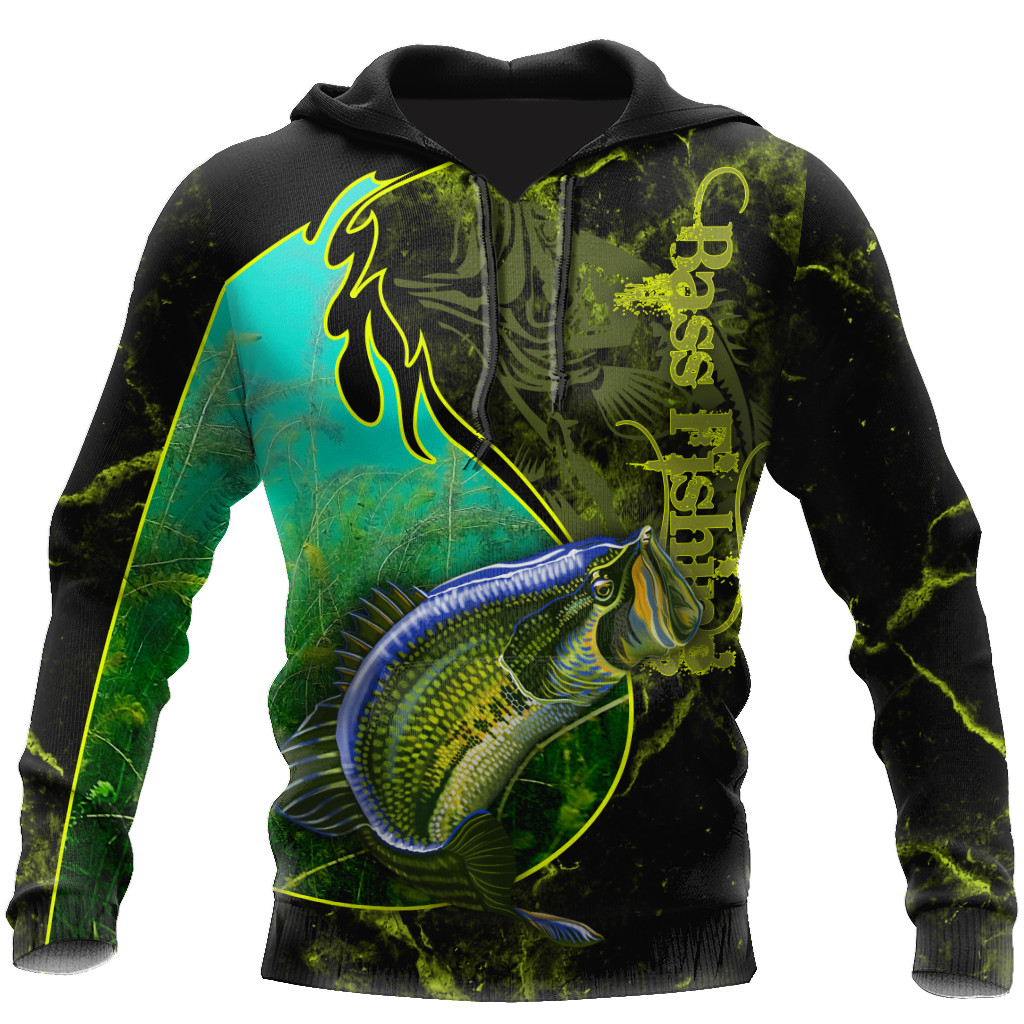 Bass fishing underwater Yinyang camo 3d print shirts