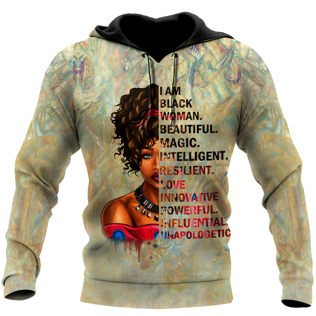 African I Am Black Woman Girl Unisex Deluxe Hoodie ML