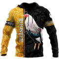 Premium White Rooster Yellow Camo 3D Printed Unisex Shirts