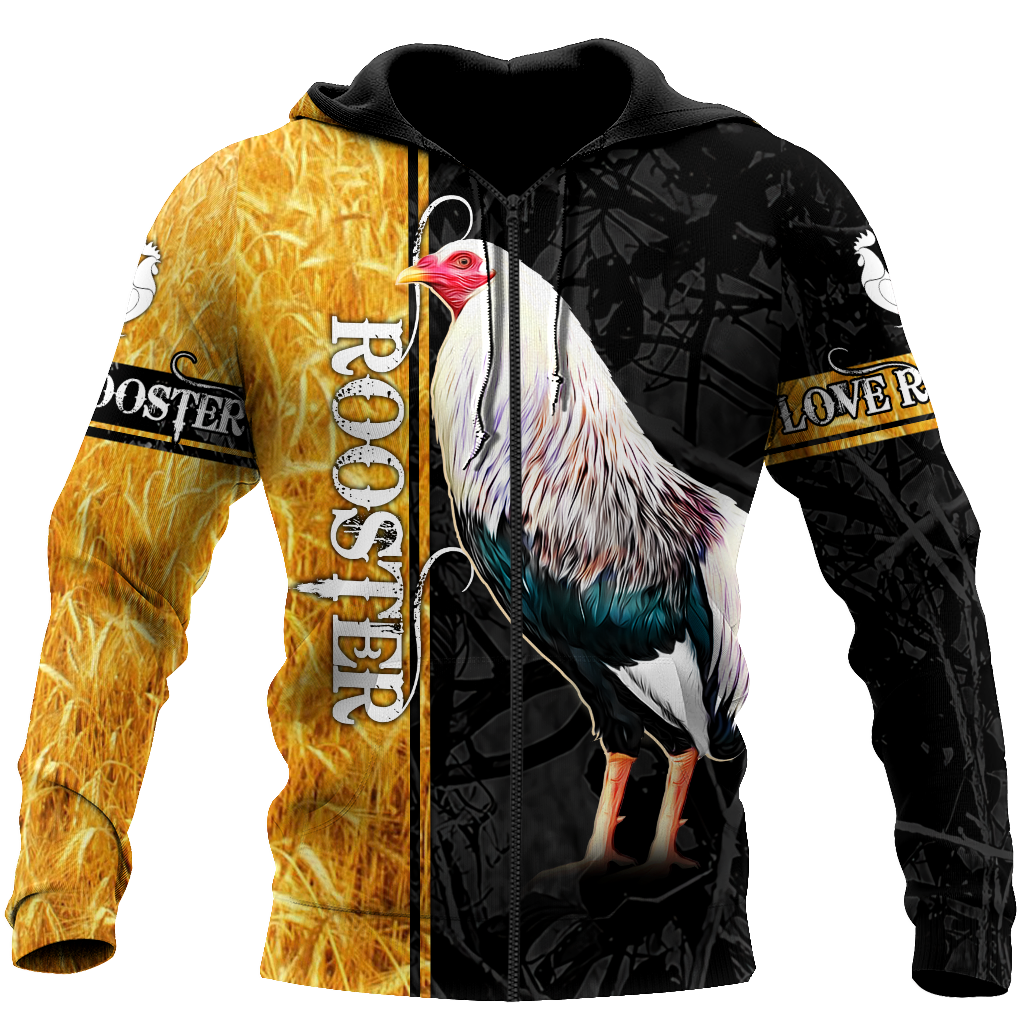 Premium White Rooster Yellow Camo 3D Printed Unisex Shirts