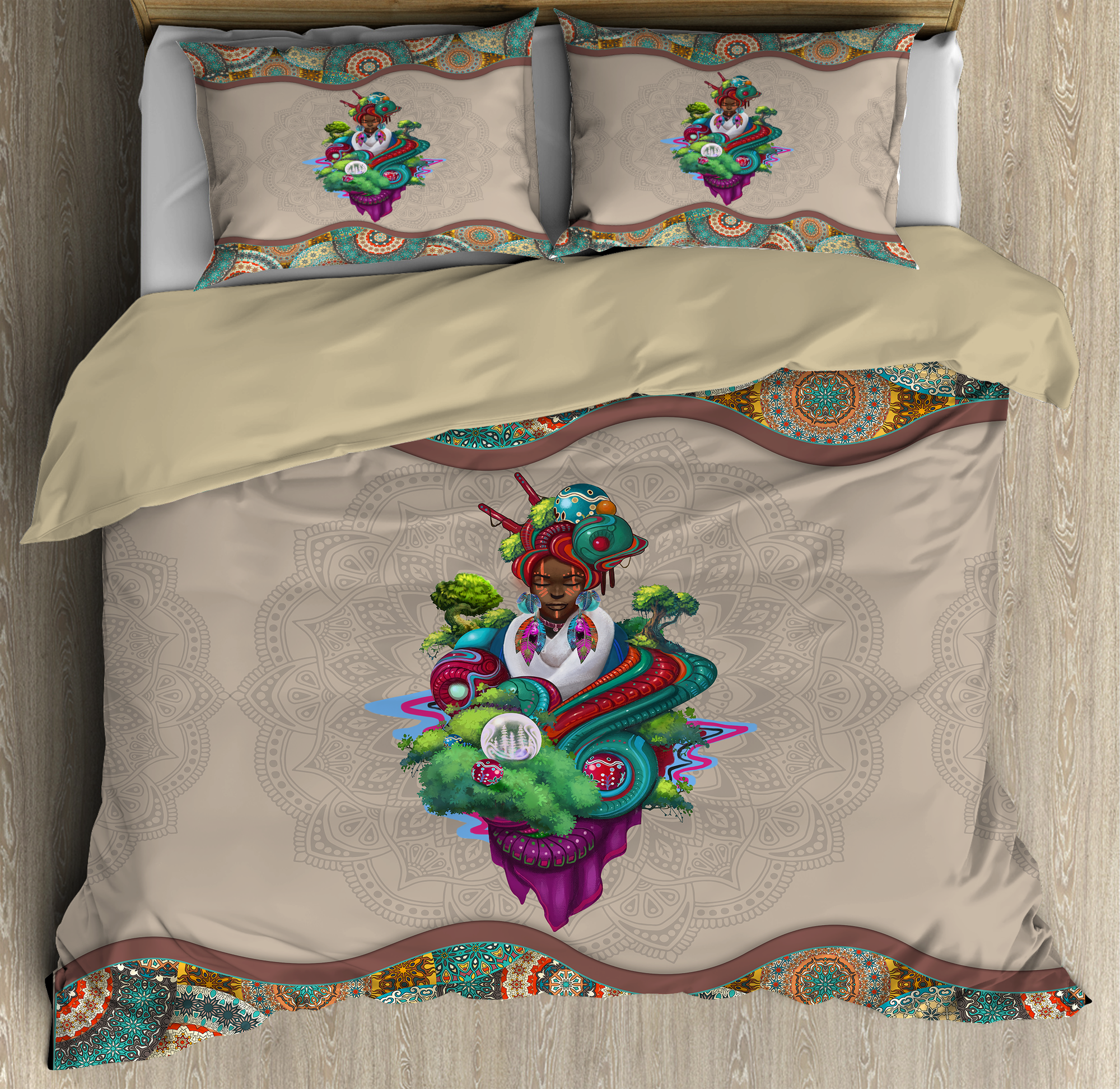 African Girl Pattern Deluxe Bedding Set ML