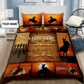 Personalized Name Bull Riding Bedding Set Rodeo Art Ver 6