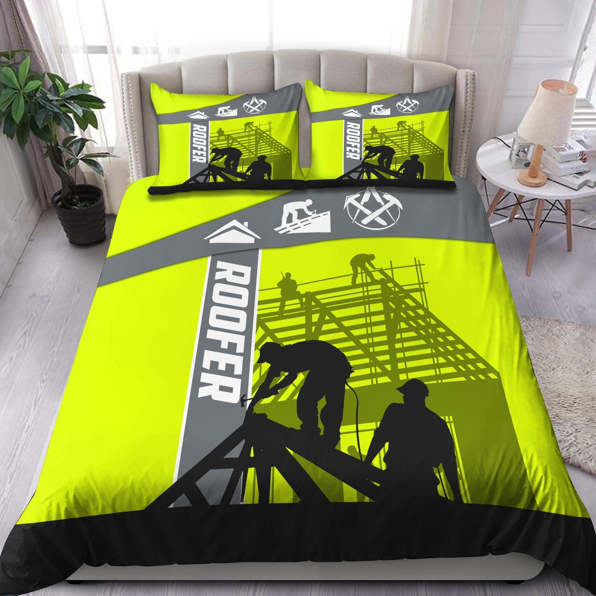 The Best Roofer Green 3D Bedding Set LAM