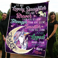 To my Daughter Unicorn Sherpa Blanket Letter - Best Gift for Christmas - Sherpa Blanket DL