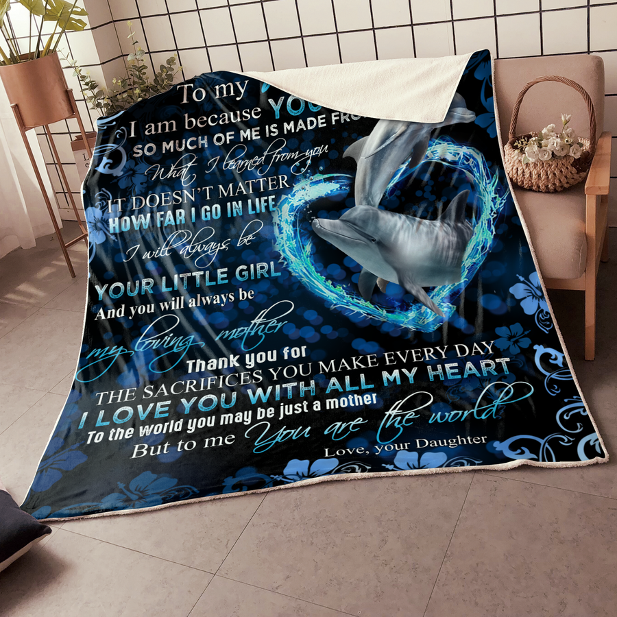 To My Mom Dolphin Blanket TA1126201