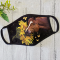 Horse and Sunflower Face Mask DL