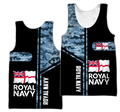 Custom name British Navy Camo 3D Design print shirts