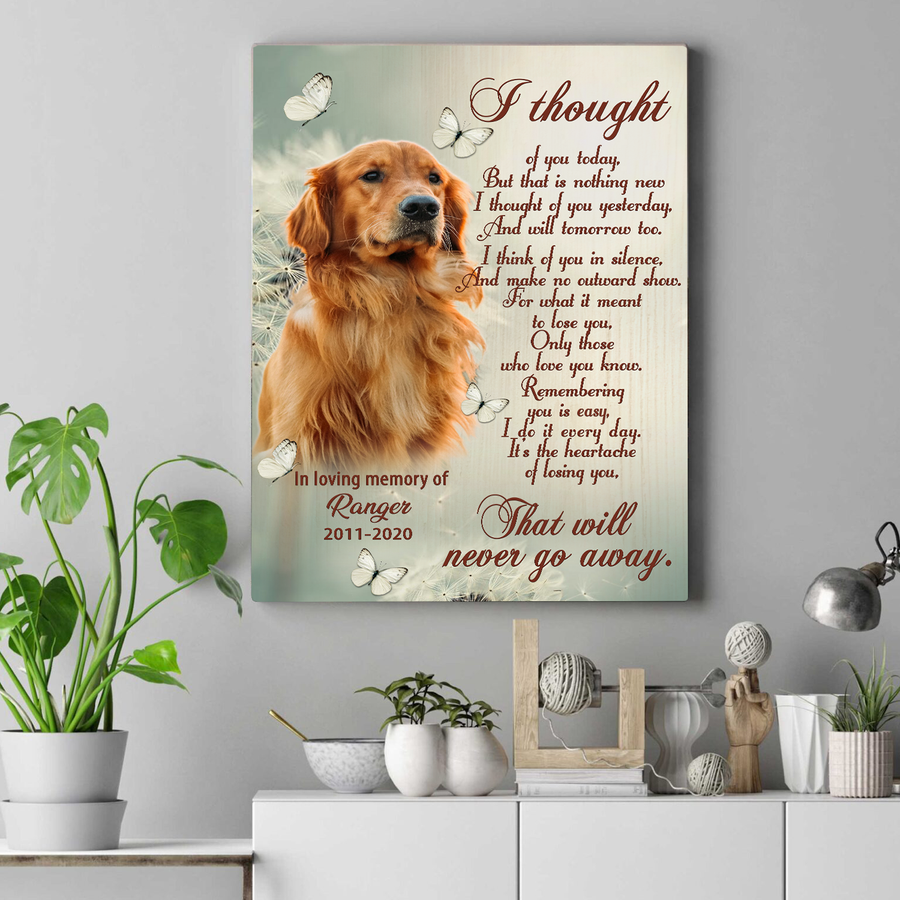 I Thought Of You Today Vertical Canvas Poster Personalized Special Memorial Gift For Dog Lover