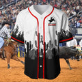 Personalized Name Bull Riding Baseball Shirt Cactus Pattern