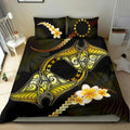 Cook Islands Bedding Set Plumeria - Polynesian Manta Ray Yellow Bedding Set