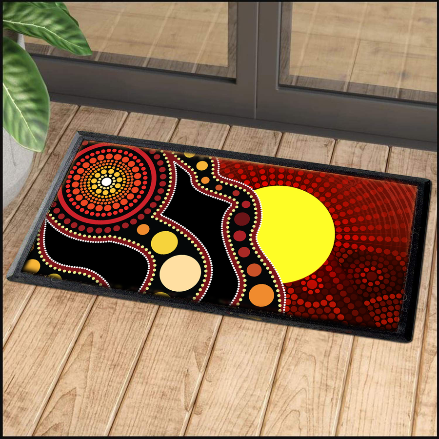 Aboriginal Decors Australian Gifts Flag Circle Dot Door Mat
