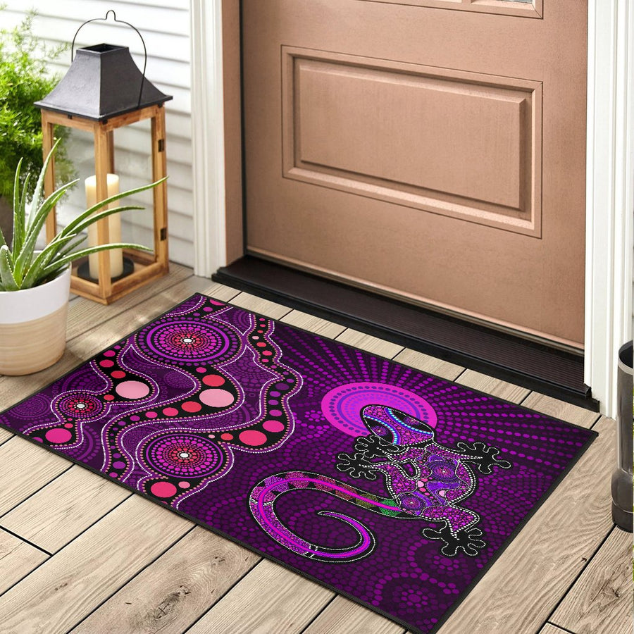 Aboriginal Decors Australian Gifts Purple Lizard Sun Door Mat