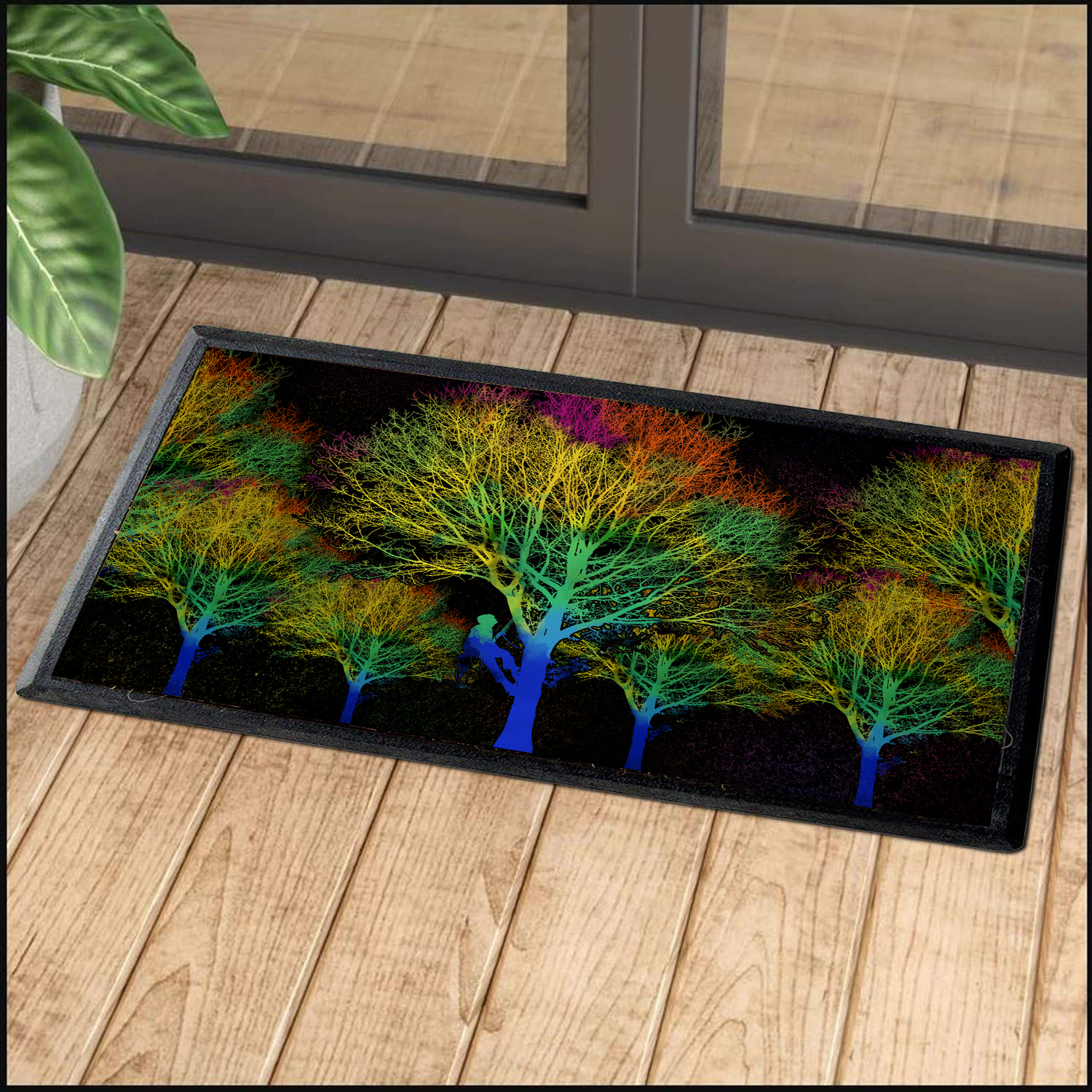 Premium 3D All Over Printed Colorful Tree Arborist Logger Lumberjack Rug MEI