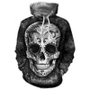 Printed Skull Head Hooded Long Sleeve Hoodie HC0609 - Amaze Style™-Apparel