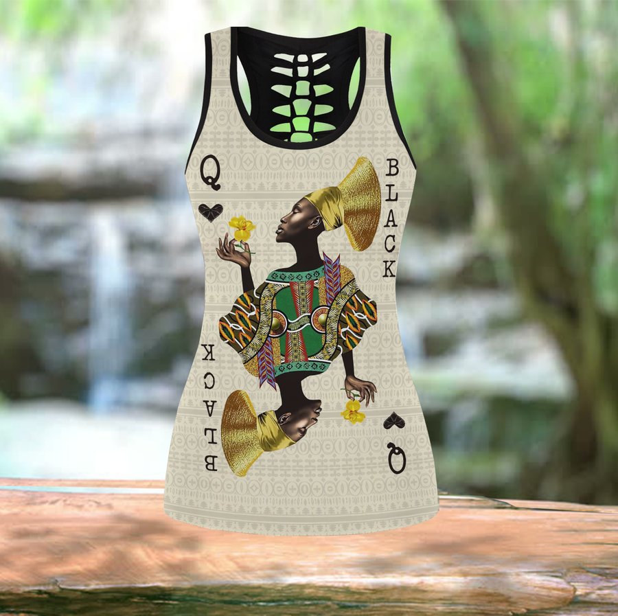 African Culture Black Queen Personalize Name Legging & Tank top