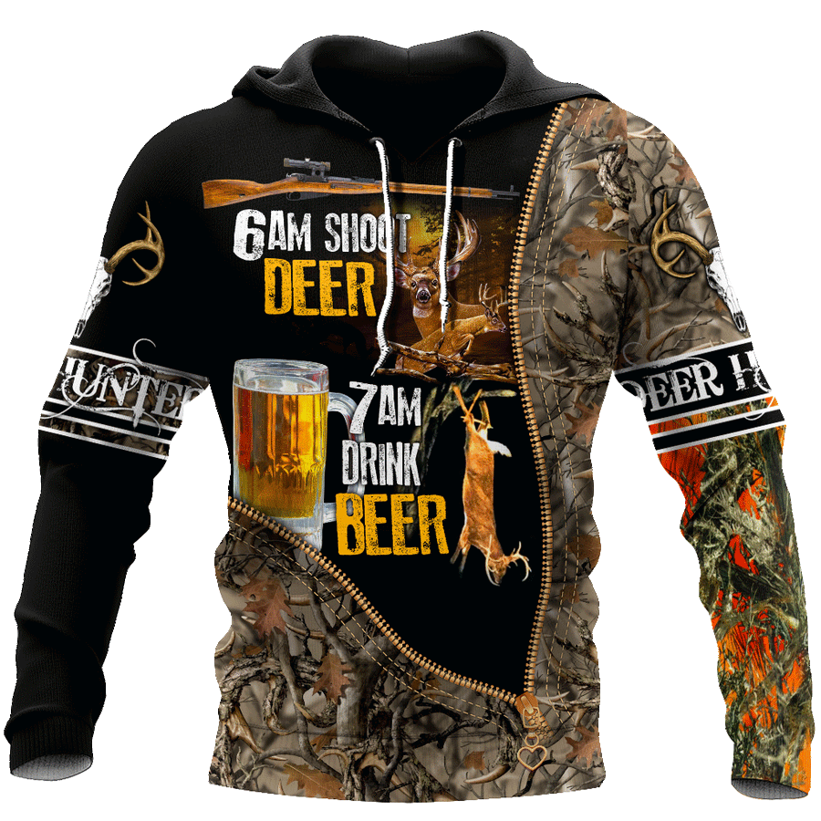 Premium Hunt Deer and Drink Beer Unisex Shirt