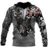 Samurai Oni Mask Tattoo 3D Over Printed Unisex Hoodie-ML