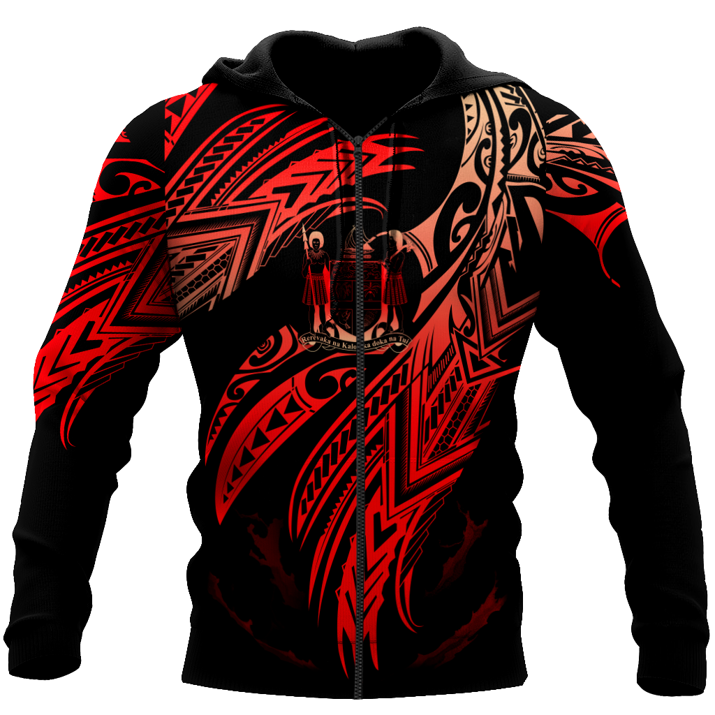 Amazing Fiji Polynesian Tattoo Unisex Deluxe Hoodie ML