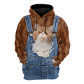 Love Cat cover Exotic Shorthair face hair 3D all over shirts