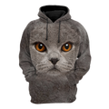 British Shorthair Cat face hair premium hoodie sweatshirt cover