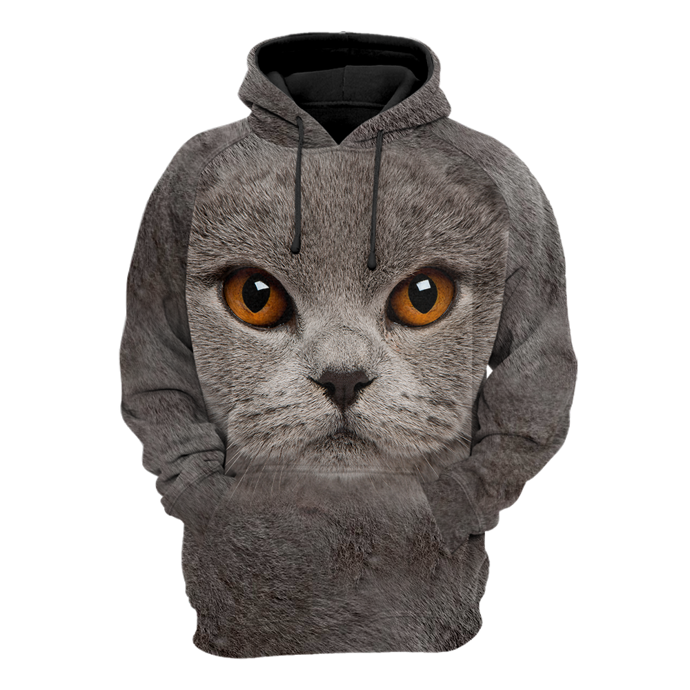 British Shorthair Cat face hair premium hoodie sweatshirt cover