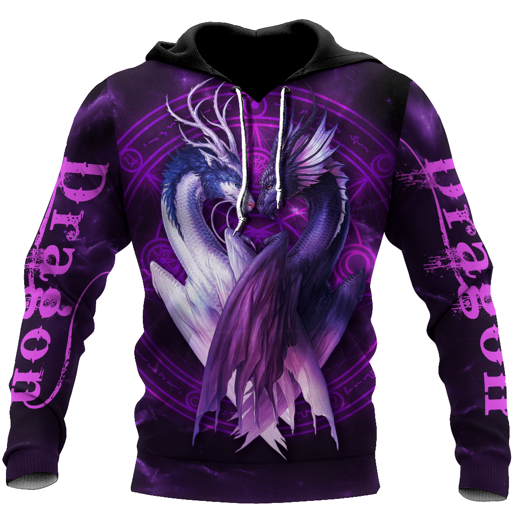 Purple Dragon 3D Hoodie Shirt For Men And Women