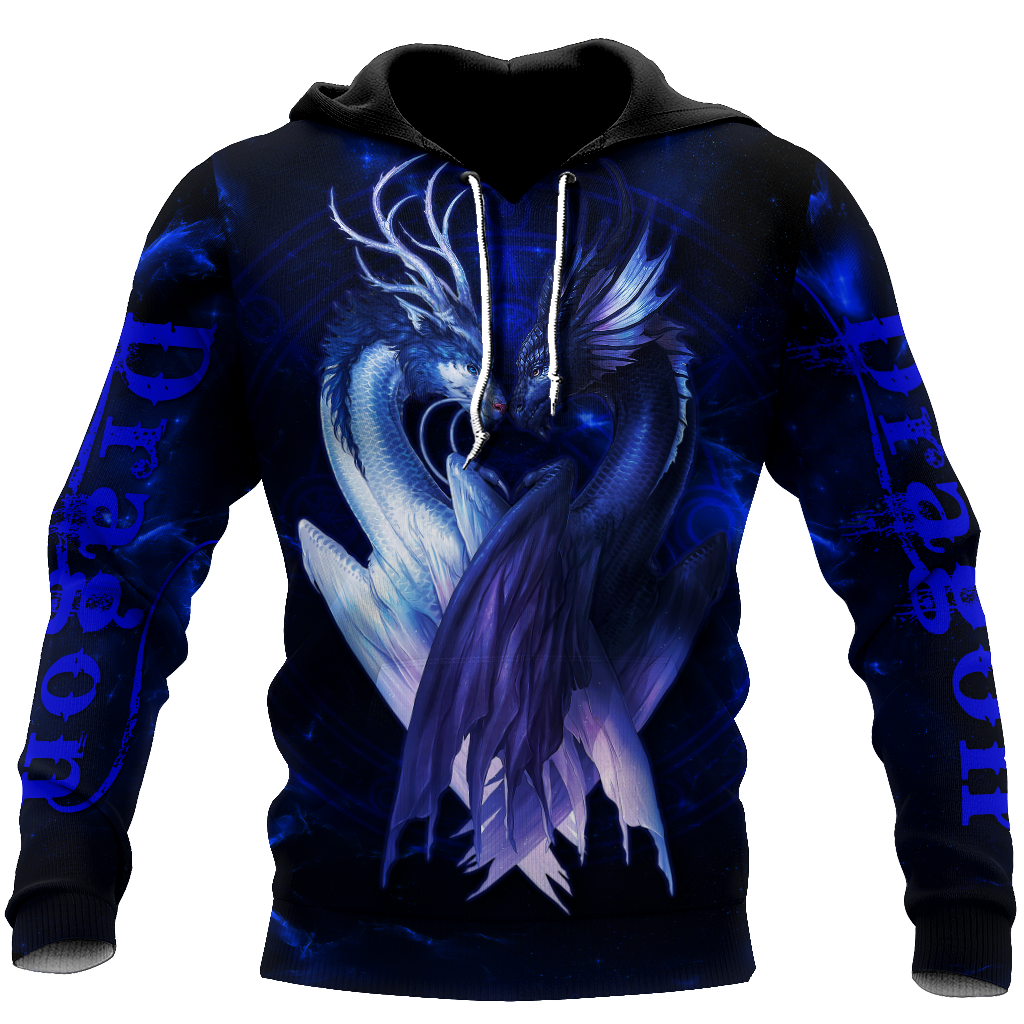 Blue Couple Dragon 3D Shirt All Over Printed Shirts For Men and Women NDD10162002