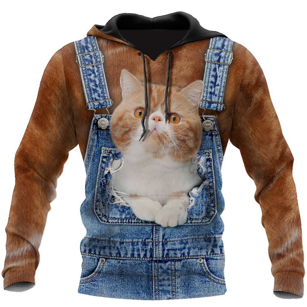 Love Cat cover Exotic Shorthair face hair 3D all over shirts