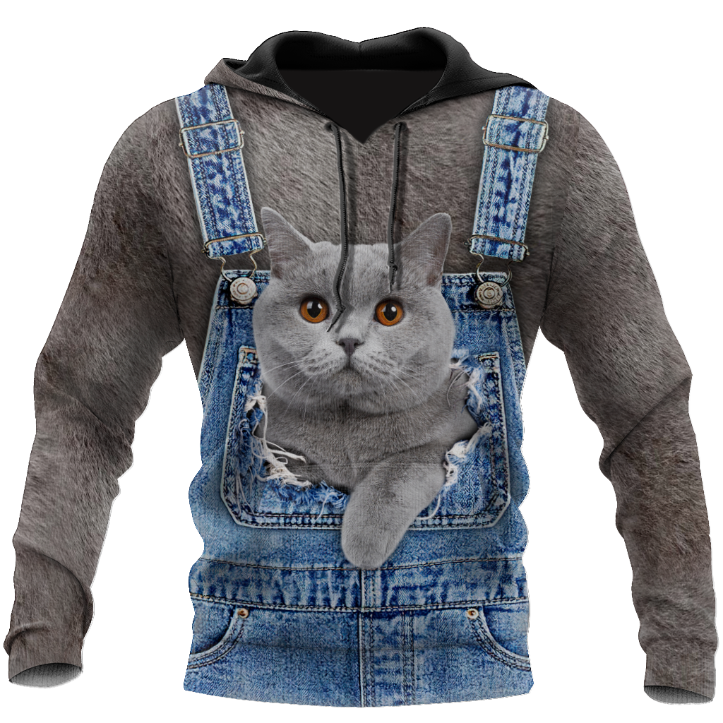 Love Cat cover British Shorthair face hair 3D all over shirts