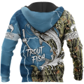 Trout Fishing blue Tattoo camo shirts for men and women