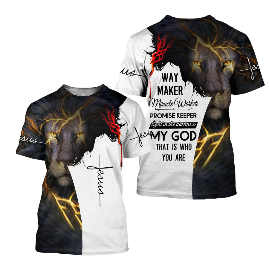 Lion Way Maker Miracle Worker - Christian - 3D All Over Printed Style for Men and Women