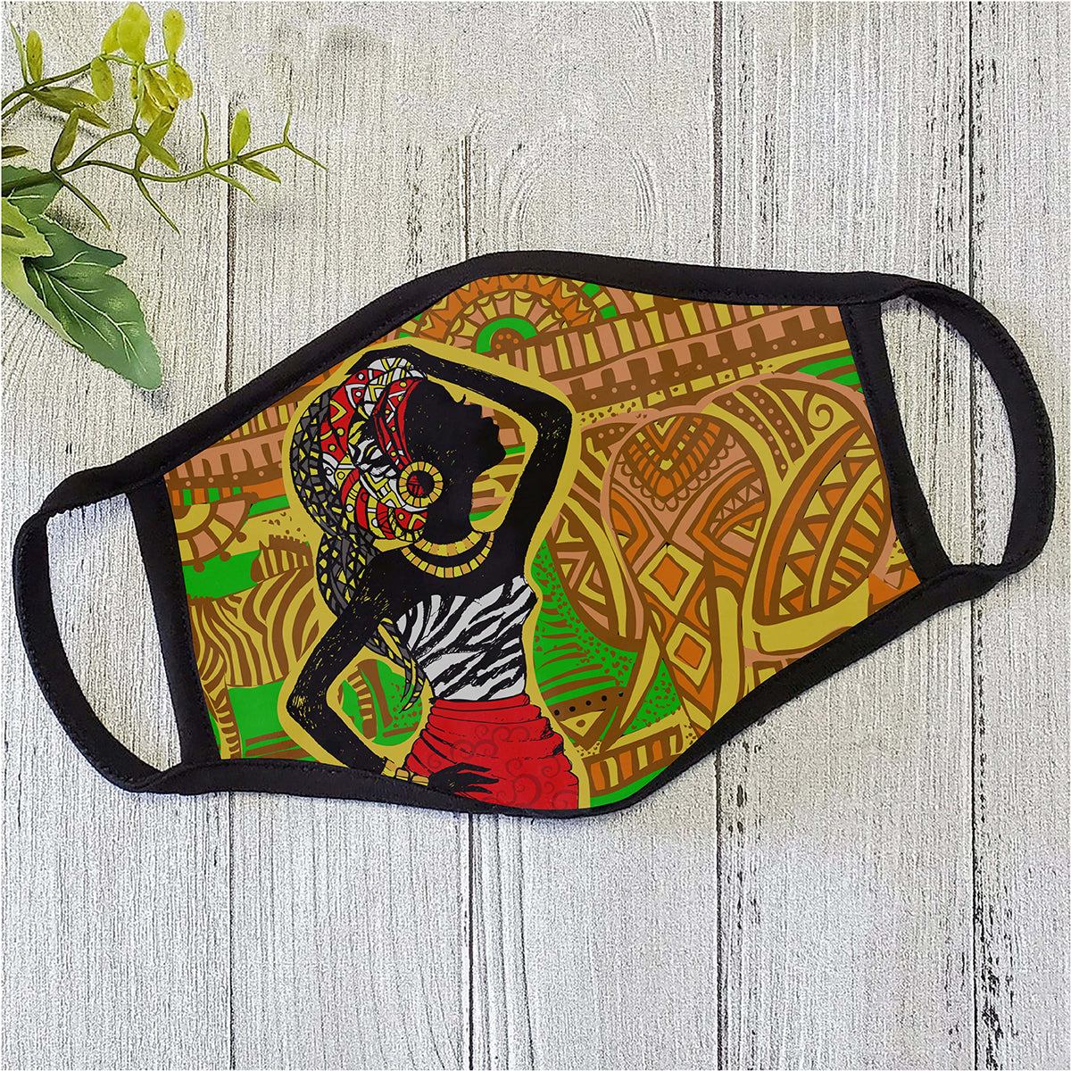 African Girl Pattern Face Mask ML