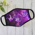Sign Language Purple Galaxy Face Mask DL