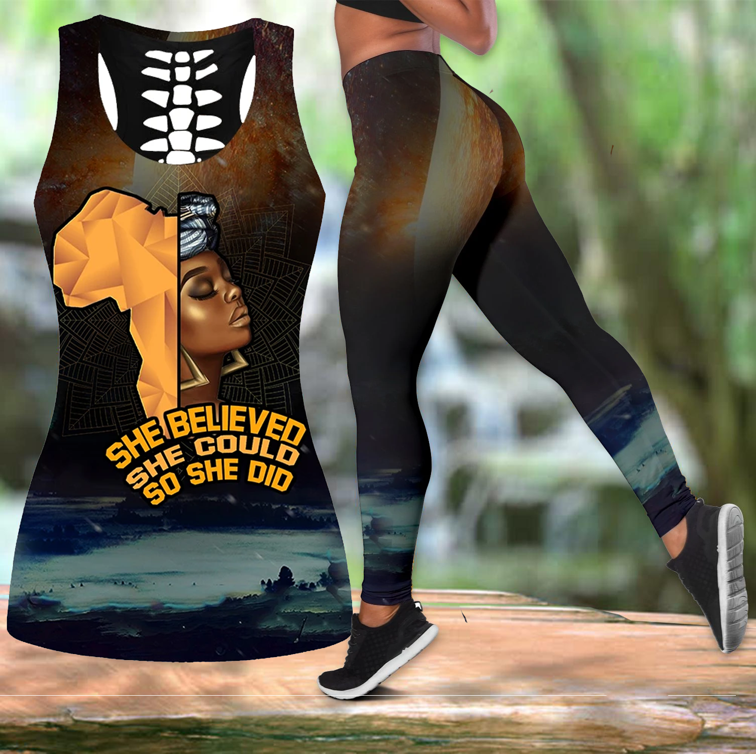 She Believed African Culture Legging & Tank top ML240601-Apparel-ML-S-S-Vibe Cosy™