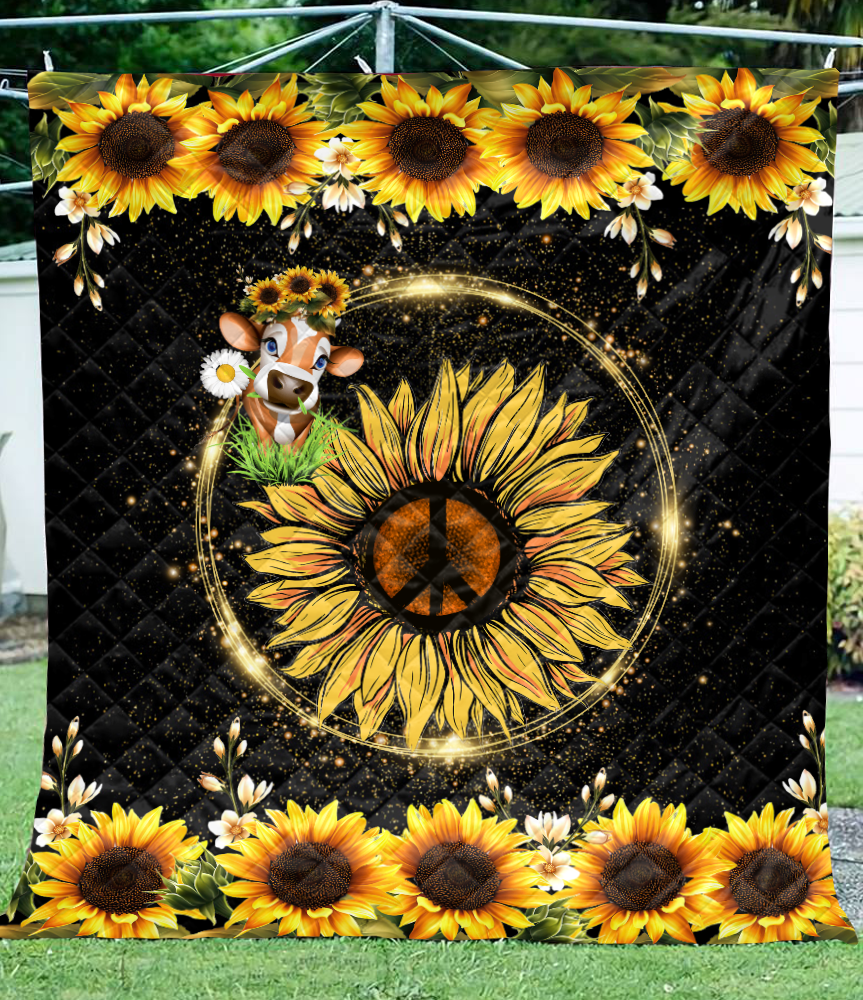 Awesome Cow and Sunflower Quilt VP14112005