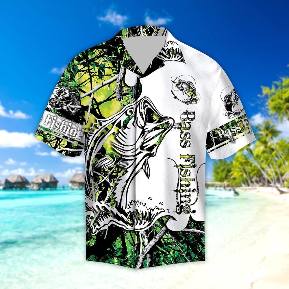 Green Bass Fishing Sport Hawaii Shirt HC9302S