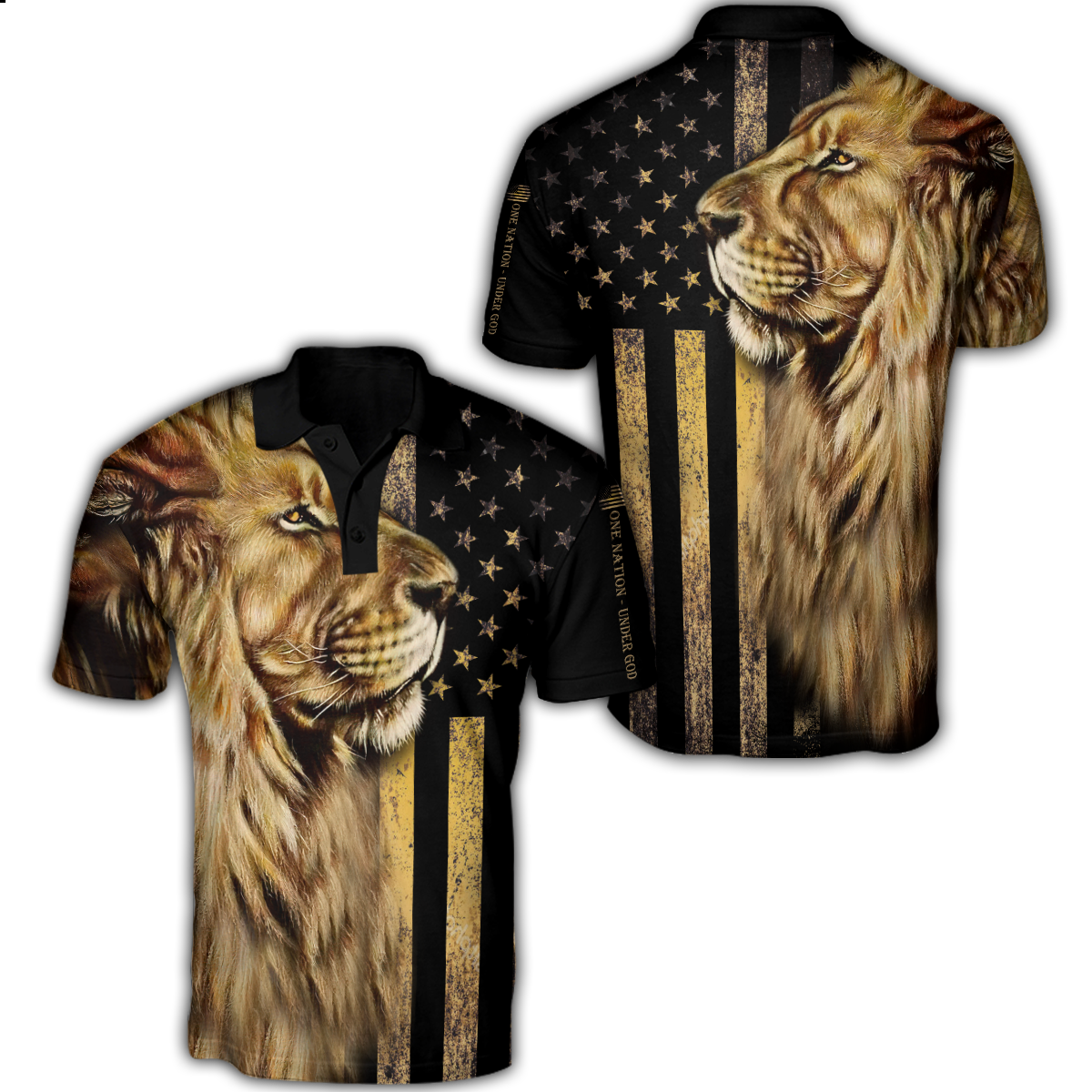 One Nation Under God - Lion Polo for Men and Women