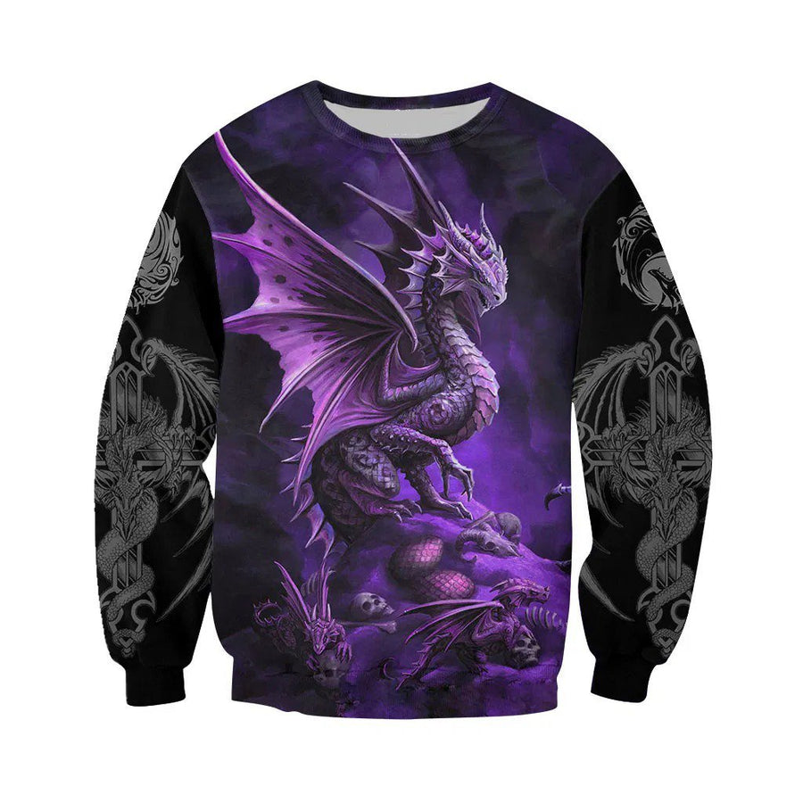 3D Tattoo and Dungeon Dragon Hoodie T Shirt For Men and Women NM050939 - Amaze Style™-Apparel