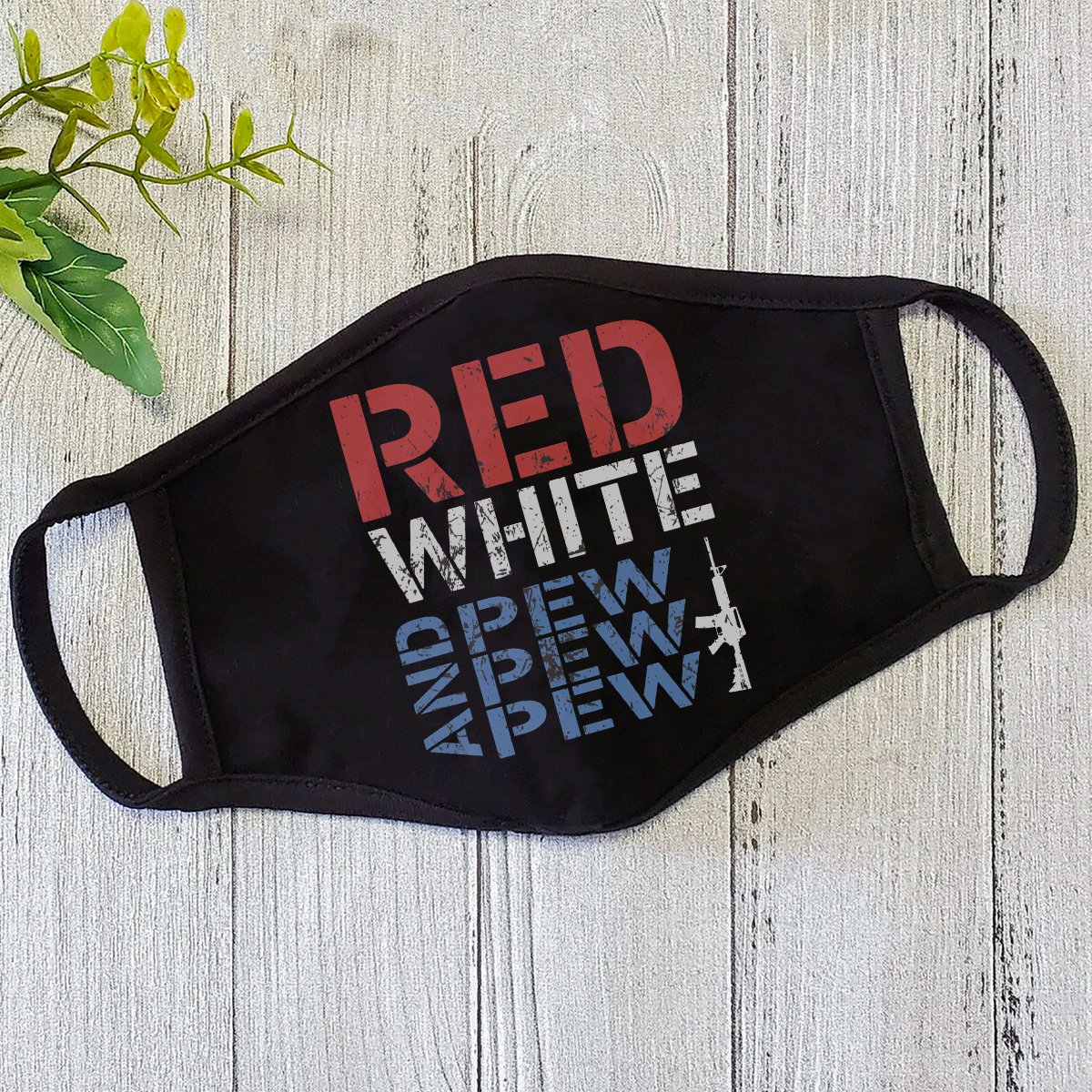 Red white and pew Veteran Faith Mask HC