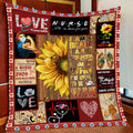Custom Blanket Sunflower Beloved Nurse - Best gift for Nurse - Sherpa Blanket DL