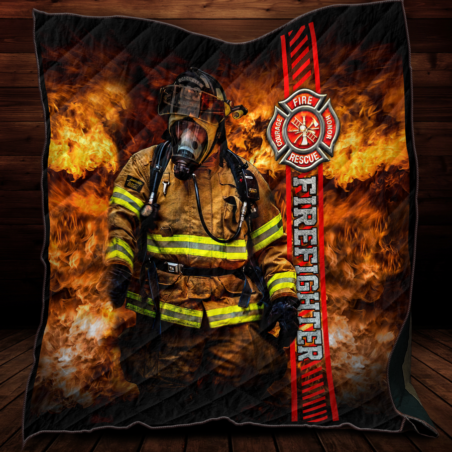 Brave Firefighter Quilt Blanket TNA10132003