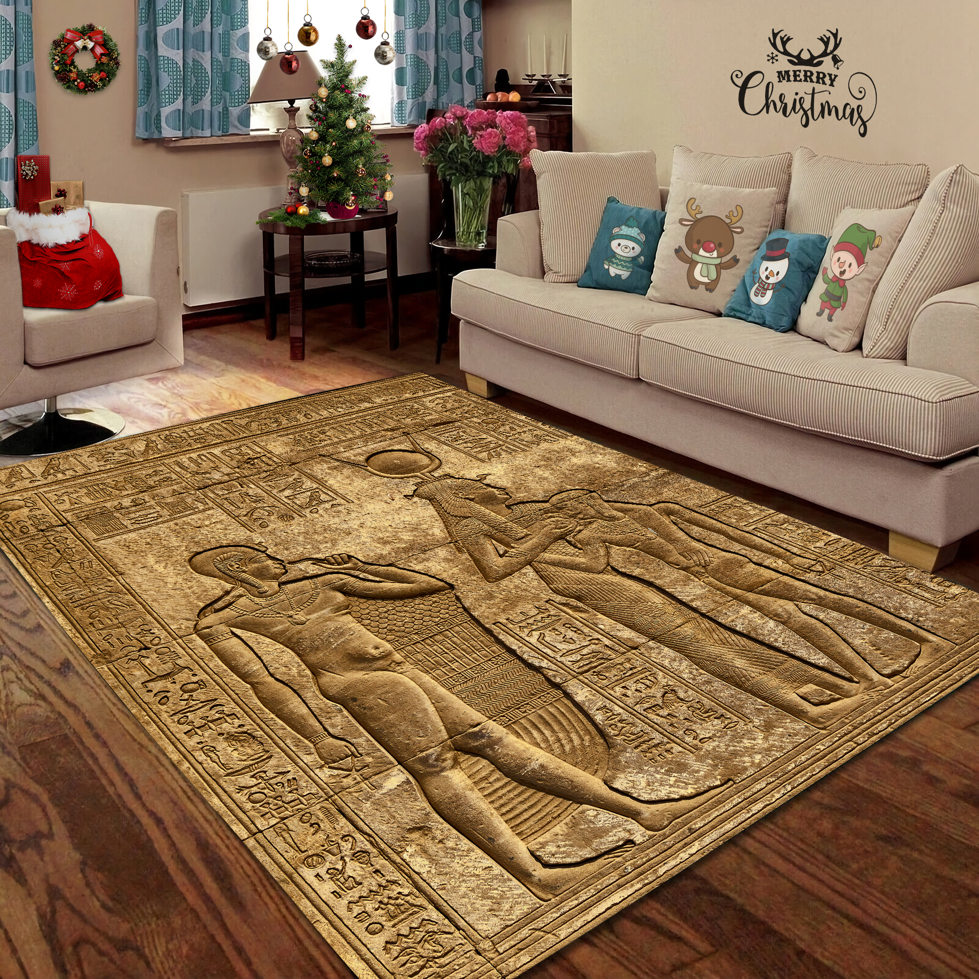 Ancient Egyptian Gods Treasure Mythology Culture Rug