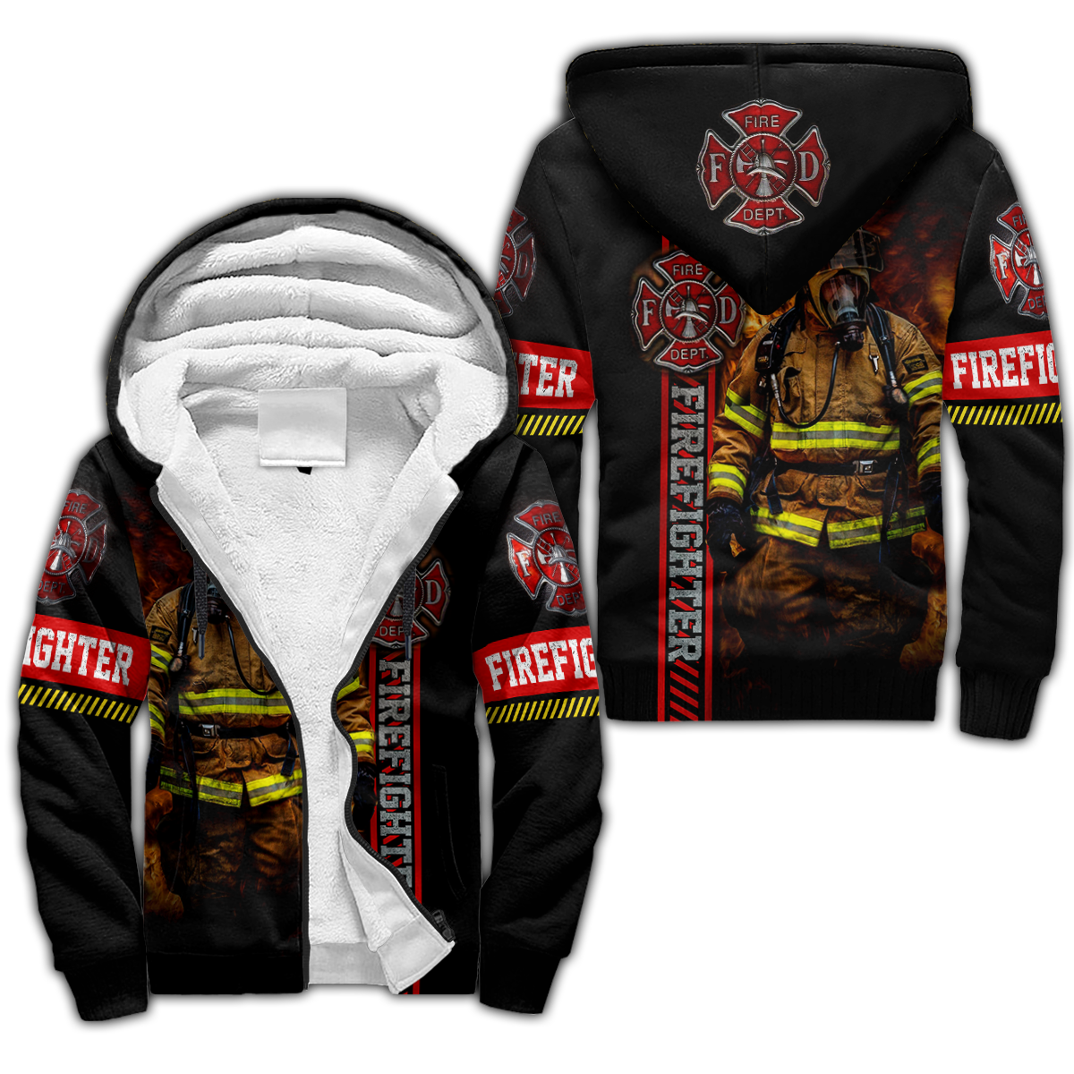 Brave Firefighter 3D All Over Printed For Men And Women Fleece Zip-up Hoodie TNA10132003