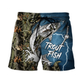 Trout Fishing blue Tattoo camo shirts for men and women