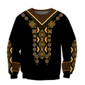 African Culture Dashiki Pattern Unisex Deluxe Hoodie ML